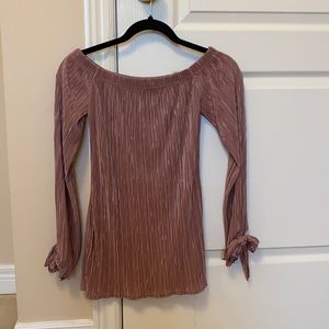 Over the shoulder pink top